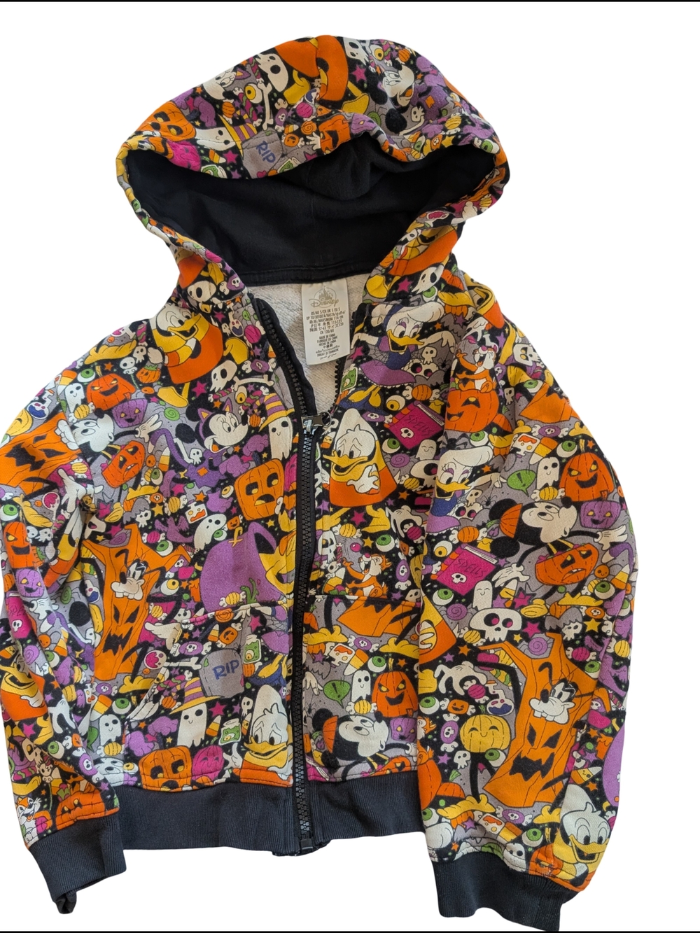 Kids Halloween Character Hoodie Jacket - Orange & Purple